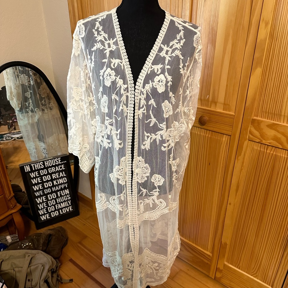 Women’s Swim Coverup, or long lace sweater
